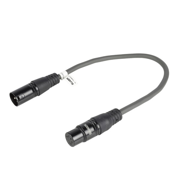 XLR-Digital-Kabel XLR 3-pol. male - Buchse XLR 5-polig 0.30 m Dunkelgrau