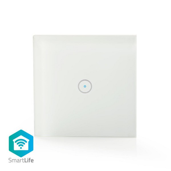 Smartlife WIFI Wandschalter | WLAN | Single | Wandhalterung | 86 mm | 86 mm | 1000 W | Android™ & iO