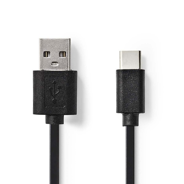 USB-Kabel | USB 2.0 | USB-A Stecker | USB-Typ-C ™ Stecker | 480 Mbps | Vernickelt | 0.10 m | rund |