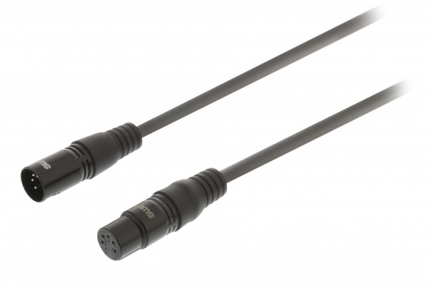 XLR-Digital-Kabel Stecker XLR 5-polig - Buchse XLR 5-polig 1.00 m Dunkelgrau