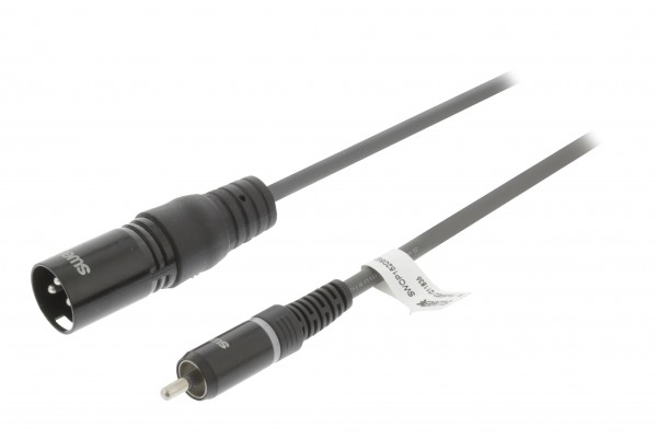 XLR-Kabel mono XLR 3-pol. male - RCA male 5.0 m Dunkelgrau