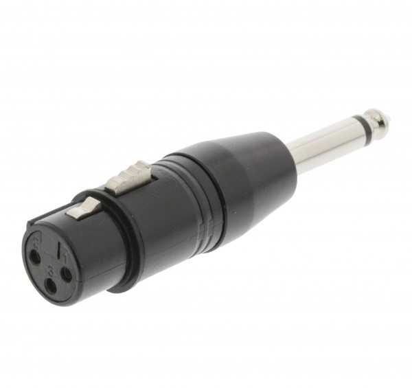 XLR-Adapter XLR 3-pol. female - 6.35 mm male Schwarz