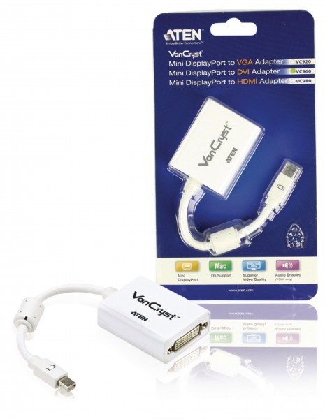 Mini Displayport-Kabel Mini Displayport Stecker - DVI-I 24+5-pol. Buchse 0.15 m Weiss
