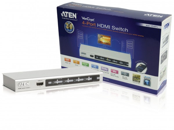4-Port HDMI Schalter Silber