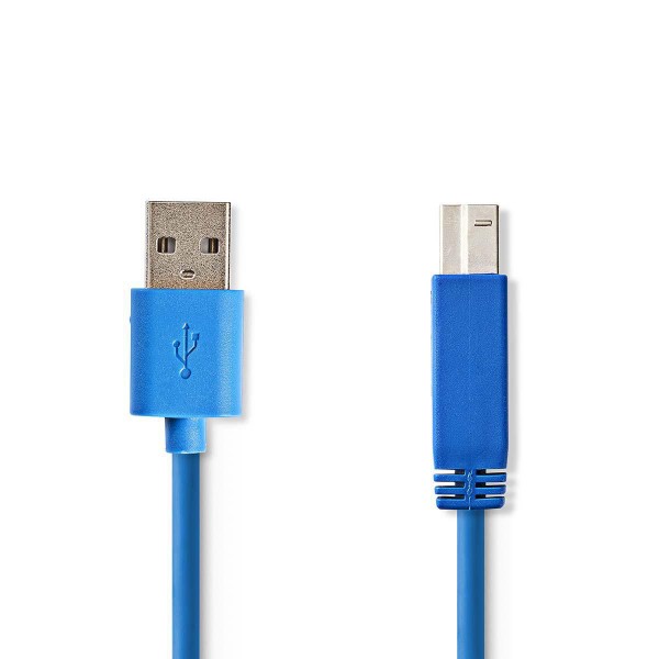 USB-Kabel | USB 3.2 Gen 1 | USB-A Stecker | USB-B Stecker | 5 Gbps | Vernickelt | 3.00 m | rund | PV