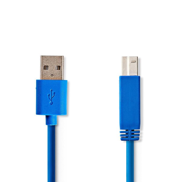 USB-Kabel | USB 3.2 Gen 1 | USB-A Stecker | USB-B Stecker | 5 Gbps | Vernickelt | 2.00 m | rund | PV