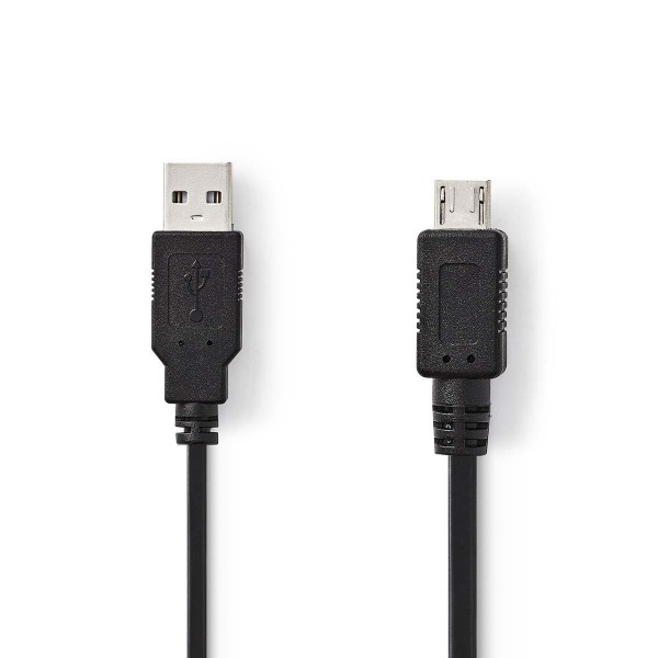 USB-Kabel | USB 2.0 | USB-A Stecker | USB Micro A | 480 Mbps | Vernickelt | 2.00 m | rund | PVC | Sc