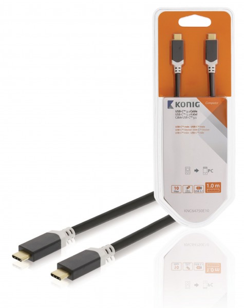 USB 3.1 Kabel USB-C male - USB-C male 1.00 m Anthrazit GEN 2 (10 Gbps)