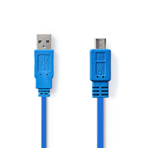 USB-Kabel | USB 2.0 | USB-A Stecker | USB Micro-B Stecker | 480 Mbps | Vernickelt | 1.00 m | flach |