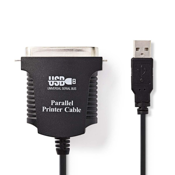 USB-Druckerkabel | USB-A-Stecker - 36-poliger Centronics Stecker | 2,0 m | Schwarz