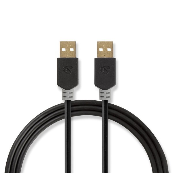 USB 2.0-Kabel | A-Stecker - A-Stecker | 2,0 m | Anthrazit