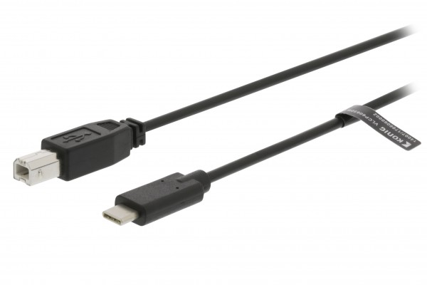 USB 2.0 Kabel USB-C male - USB-B Male 3 m Schwarz