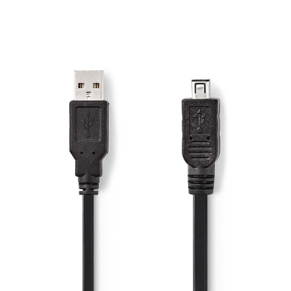 USB-Kabel | USB 2.0 | USB-A Stecker | Mini 4-Pin Stecker | 480 Mbps | Vernickelt | 2.00 m | rund | P