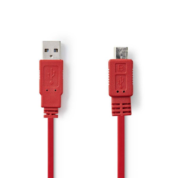 USB-Kabel | USB 2.0 | USB-A Stecker | USB Micro-B Stecker | 480 Mbps | Vernickelt | 1.00 m | flach |