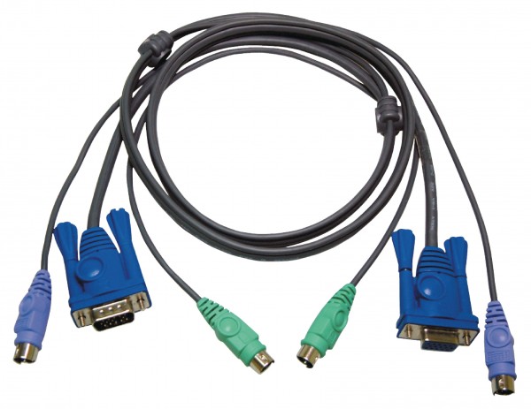 KVM-Kabel VGA male / 2x PS/2-Stecker - VGA female / 2x PS/2-Stecker 1.8 m