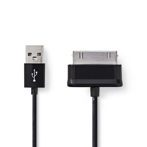 USB-Kabel | USB 2.0 | Samsung 30-Pin Stecker | USB-A Stecker | 480 Mbps | Vernickelt | 2.00 m | rund
