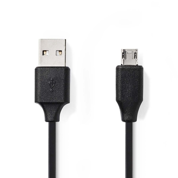 USB-Kabel | USB 2.0 | USB-A Stecker | USB Micro-B Stecker Reversible | 480 Mbps | 10 W | Vernickelt
